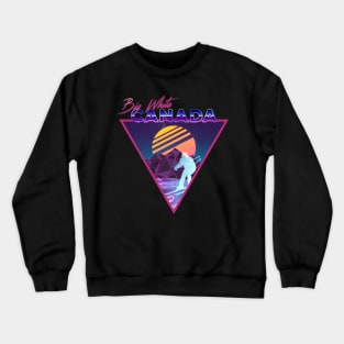 Retro Vaporwave Ski Mountain | Big White Canada | Shirts, Stickers, and More! Crewneck Sweatshirt